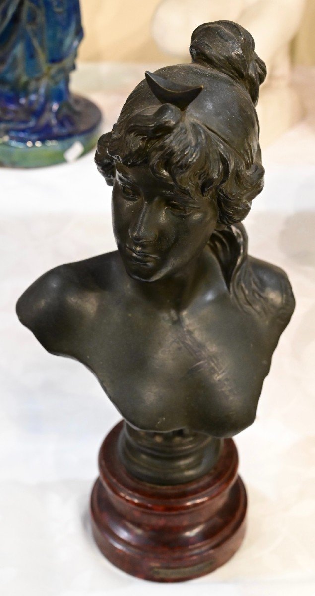 Emmanuel Villanis - Buste En Bronze Art Nouveau